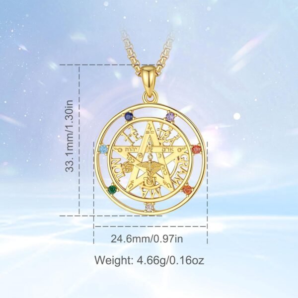 Tetragrammaton Necklace Wiccan Protection Amulet Pentacle Star Jewelry