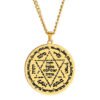 Protect God Pendant Kabbalah Amulet Names of 12 angels & Star of David Laser Cut Talisman Stainless Steel Pendant Necklace