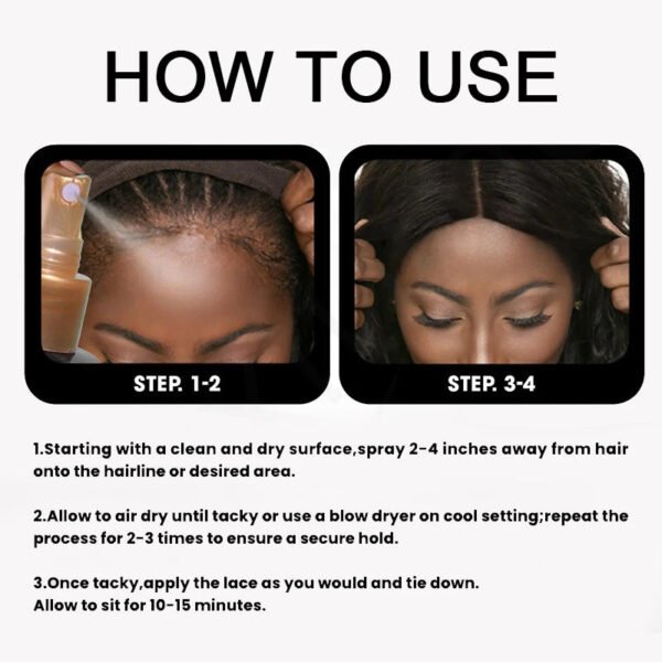 120ml Wig Spray Melting for Lace Glue Quick Drying Spray Long Lasting Invisible Lace Natural Melting Mousse Spray Lace Wig Glue