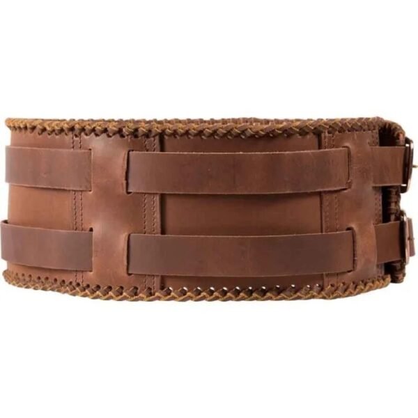Medieval Leather Laced Wide Belt Men Larp Celtic Viking Pirate Warrior Armor Costume Double Buckle Strap Braided WaistBand Wrap