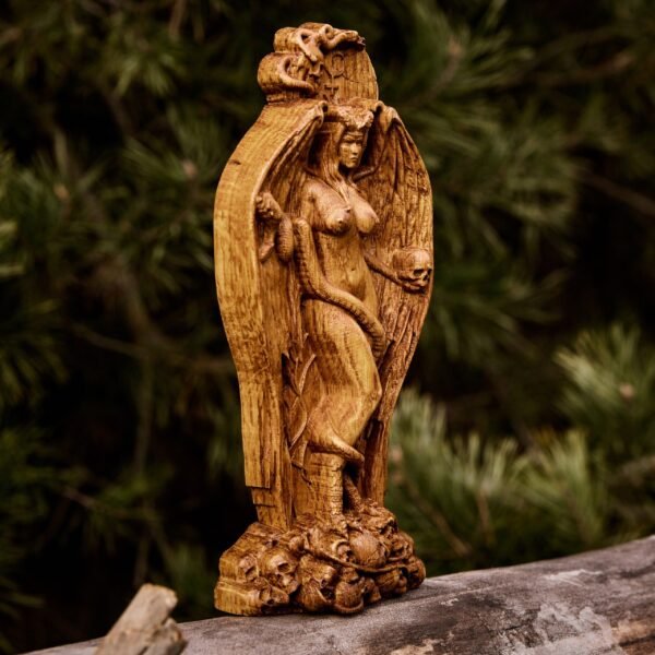 Wooden Lilith Statue - A Sacred Channel to Inner Strength