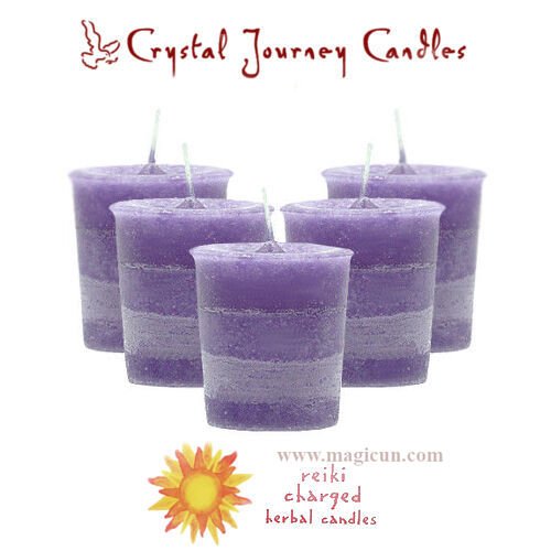 Magic Candle~Set of 5 "Harmony" Herbal Magic Reiki Charged Essential Oils Votive Candles