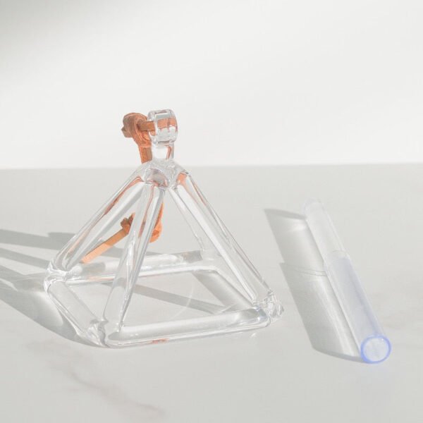 3inch Clear Quartz Crystal Singing Pyramid+Mallet Excellent Sound| |