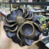4.7Inch Figurine Giant Life Like Spider Collectible Display Lotus Leaf Resin Ornament Crystal Ball Base Holder for 4-10cm Sphere