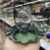4.7Inch Figurine Giant Life Like Spider Collectible Display Lotus Leaf Resin Ornament Crystal Ball Base Holder for 4-10cm Sphere