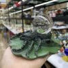 4.7Inch Figurine Giant Life Like Spider Collectible Display Lotus Leaf Resin Ornament Crystal Ball Base Holder for 4-10cm Sphere
