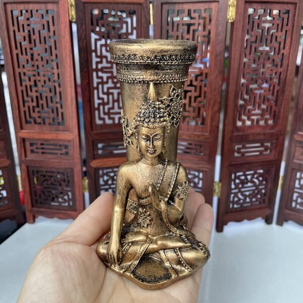 4.7inch Sitting Buddha Resin Statue Craft Crystal Ball Base Stand Figurine Fengshui Ornaments Display Holder for 6-10cm Sphere