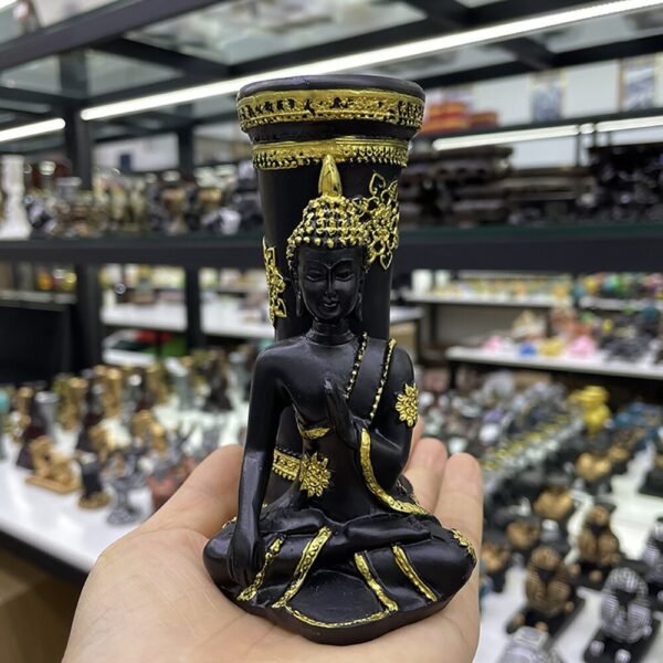 4.7inch Sitting Buddha Resin Statue Craft Crystal Ball Base Stand Figurine Fengshui Ornaments Display Holder for 6-10cm Sphere