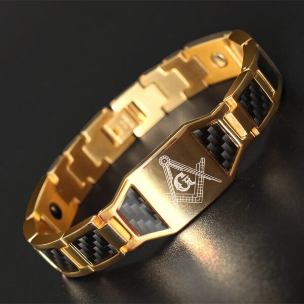 Viking Magic~4 in 1 Men Steel Magnetic Therapy Healing Bracelet Bio Magnet Health Care Bangle Relieve Pain Anti Radiation Wristband Gift