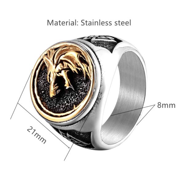 FENRIR RING Wolf Ring,Nordic Viking Wolf Head Wolf Paw Ring for Men,Gothic Howling Wolf Head Wolf Claw Ring Hip Hop Wolf Animal Ring for Boys Punk Celtic Wolf Jewelry