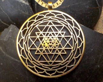 Sri Yantra pendant Silver plated necklaces & pendants for women