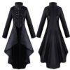 Women Medieval Victorian Costume Tuxedo Tailcoat Gothic Steampunk Trench Irregular Hem Vintage Frock Outfit Coat Spring Fall