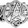 Sterling Silver Heart Pentacle Wiccan Pentagram Ring (Size 4-15)