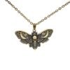 Big Skull and Dead Moth Head Insect Jewellery Butterfly Pendant Necklace