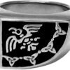Large Sterling Silver Norse Raven Signet Ring (Size 5-15)