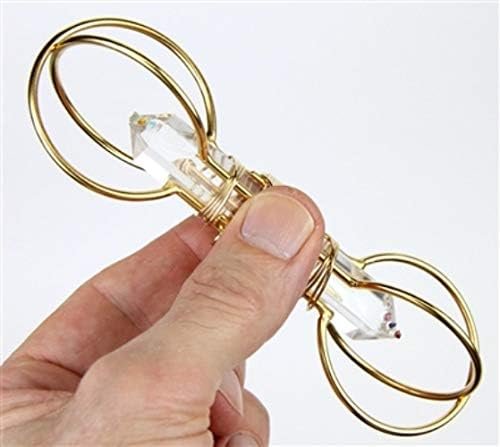 Crystal Wand - Meditation Healing Tool - Small Sky Vajra with Magnets & Gold-Fill Wire - Child-Size 5 1/2"