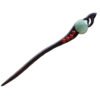 TOP SEWING Ebony Double-faced Jade Sword Hairpins Handmade Carved Wooden Hair Sticks for Women Chinese Hair Chopsticks for Long hair A