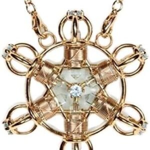 Star Radiator Solar Form Crystal Necklace - Healing Crystal Pendant for Men Women - 24K Gold Plate with Magnets & Gold-Fill Copper Wire