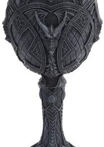 Witchcraft~Pacific Giftware Guardian Dragon Wine Goblet Chalice Resin Body Stainless Steel Faux Stone