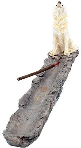 Magicun N.Giftware~Wolf Call Incense Burner 29cm White