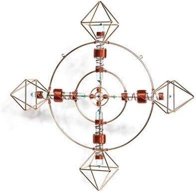 Crystal Healing Tool - Solar Form in 24K Gold Plate with Magnets & Copper Wire - 15" - Octahedron