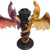 Magic  Collection~Flying Dragons Candlestick Candle Holder 8 inches Tall Celtic Cross with Stand Gothic