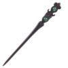 TOP SEWING Ebony Double-faced Jade Sword Hairpins Handmade Carved Wooden Hair Sticks for Women Chinese Hair Chopsticks for Long hair A