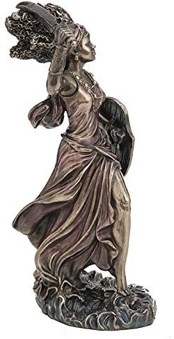 Magic  Collection~8 5/8 Inch Santeria Orishas Obba River Goddess Cold Cast Resin Bronze Finish Statue Shrine Idol