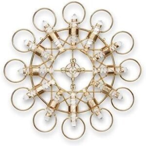 Crystal Healing Tool - Christ Cross 12-Pointed Star with Magnets & Gold-Fill Wire - 15"
