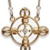 Crystal Healing Pendant - Solar Form Radiator in 24K Gold Plate with Magnets & Gold-Fill Copper Wire