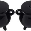 Black Cauldron Salt & Pepper Cruet Set Witch/Pagan Gift Boxed