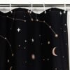 Zodiac Constellation Fabric Shower Curtain, Blush Sun and Moon Phrase Bathroom Shower Curtain Sets