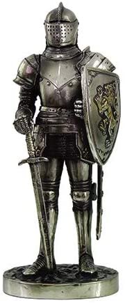 Witchcraft~Pacific Giftware PTC 7 Inch Medieval Knight with Shield and Sword Statue Figurine