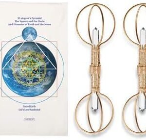 Magnetic Mat Healing System with Two Quartz Crystal Sky Vajras with Gold Filled Wire wrap