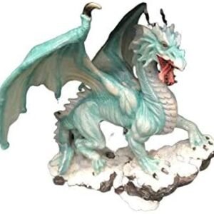 Magic  Collection~Blue Green Snow Dragon Statue Hand Painted Fantasy Figurine Collectible