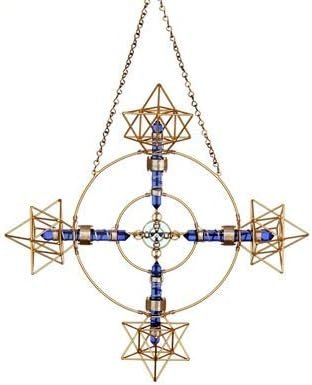 Crystal Healing Tool - Planetary Earth Solar Form - Gold