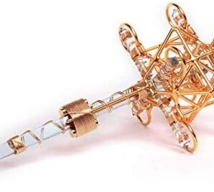 Crystal Wand - Maitreya Solar Cross Vajra Etheric Weaver Pendant with Magnets & Gold-Fill Wire - Portable