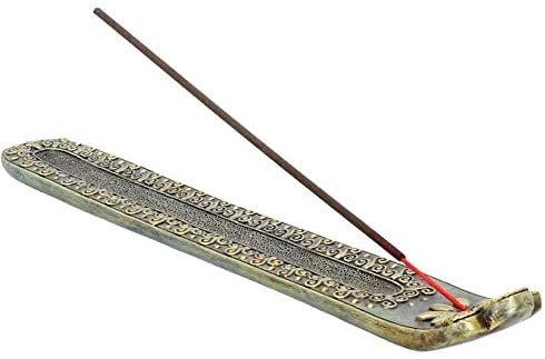 Light Collection~Inner Peace 26cm Pack of 2 Incense Holders/Burners, Resin, Green