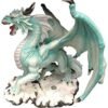 Magic  Collection~Blue Green Snow Dragon Statue Hand Painted Fantasy Figurine Collectible