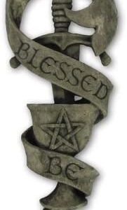 Magicun Altar~Chalice and Blade Wall Plaque Stone Finish