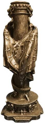 Magic  Collection~2 Dragon Candlestick Holder 9.5” Tall Pewter Color Fantasy Mythical mid-Evil Gothic Veronese Collection