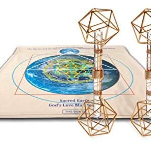 Magnetic Healing Mat System 4' x 4' with Two Metatron Crystal Healing Vajras