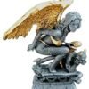 Magicun  Collection~Winged Angel & Gargoyle Mythical Hand Painted Pewter & Gold
