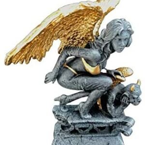 Magicun  Collection~Winged Angel & Gargoyle Mythical Hand Painted Pewter & Gold
