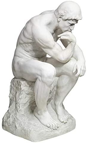 Magic  Collection~Design Toscano QL0197710 Rodin's Thinker Man Statue, Medium, 10 Inch, Polyresin, Bronze Verdigris Finish