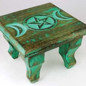 Witchcraft~RAT646S 6 in. Antiqued Triple Moon Altar Table