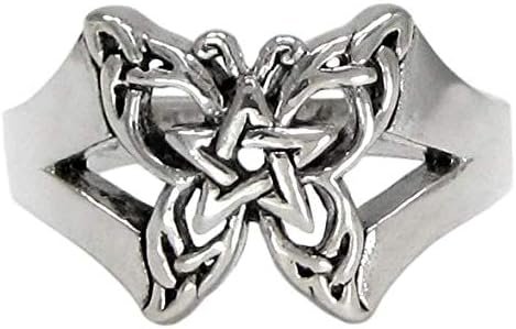41dpIRDDL9L._AC Sterling Silver Butterfly Pentacle Toe Ring