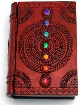 Witchcraft~Decorative Boxes Tarot Card Holder Seven Colored Gemstone Chakra Book Box with Hinged Cover