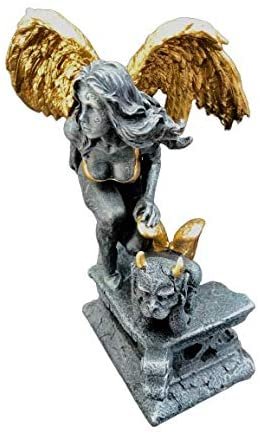 Magicun  Collection~Winged Angel & Gargoyle Mythical Hand Painted Pewter & Gold