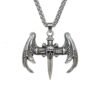 Gothic Hop Skull Cross with wing Pendant Necklace For Men Gift Jewelry